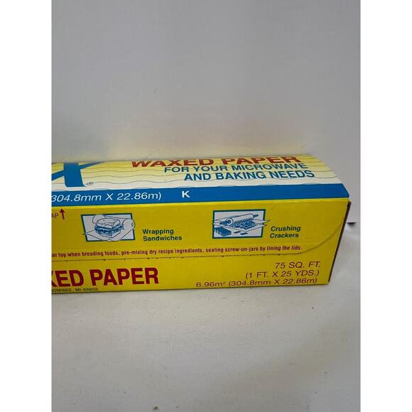 Vtg Waxtex Waxed Paper Microwave Bake 75 SQ FT Sealed NOS - Picture 6 of 7